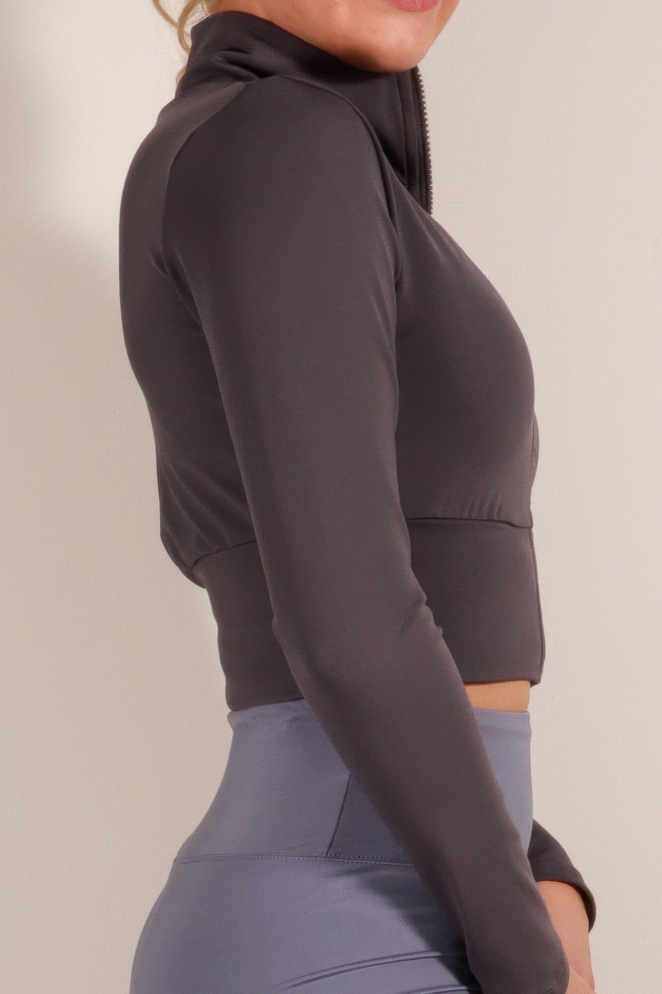 Women Zip Up Sports Crop Jacket Outerwear jehouze 