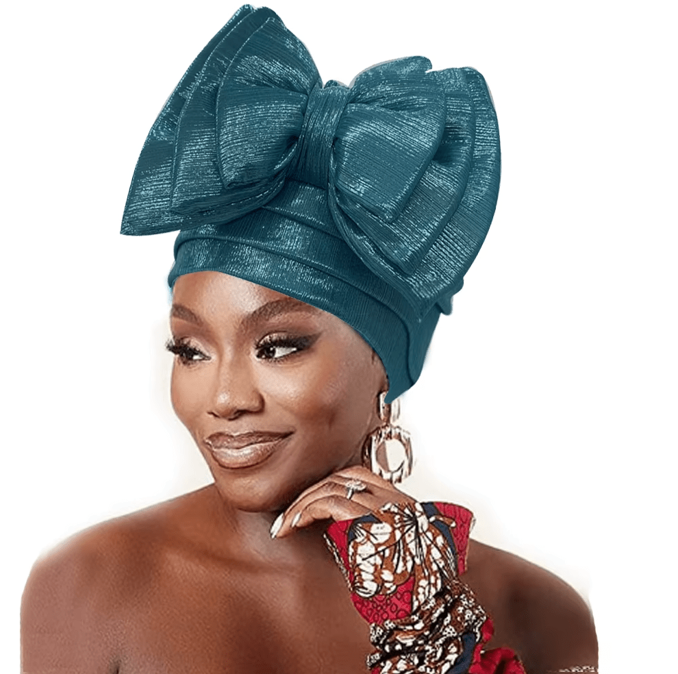 Women's African Bow Knotted Turban Head Wrap Hat jehouze 