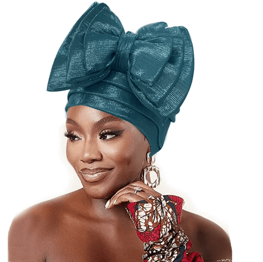 Women's African Bow Knotted Turban Head Wrap Hat jehouze 