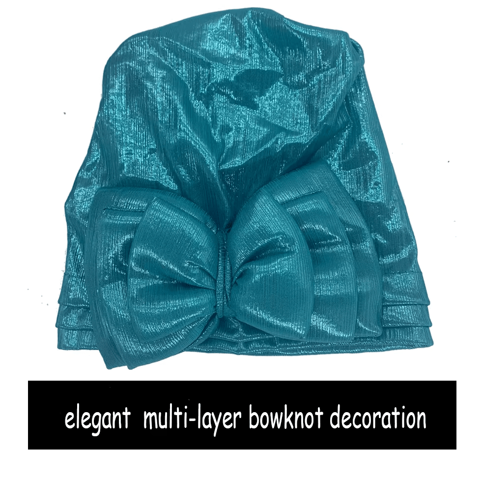 Women's African Bow Knotted Turban Head Wrap Hat jehouze 