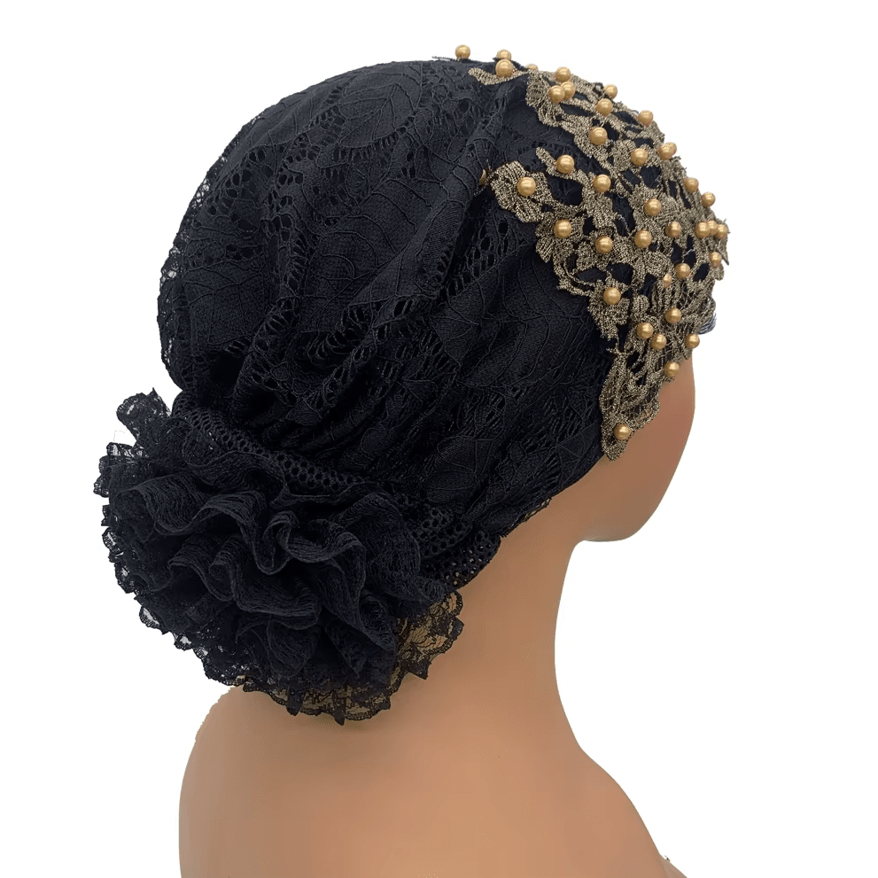 Women's Floral Embroidered Turban Muslim Lady Head Wrap African Cap Hat jehouze 