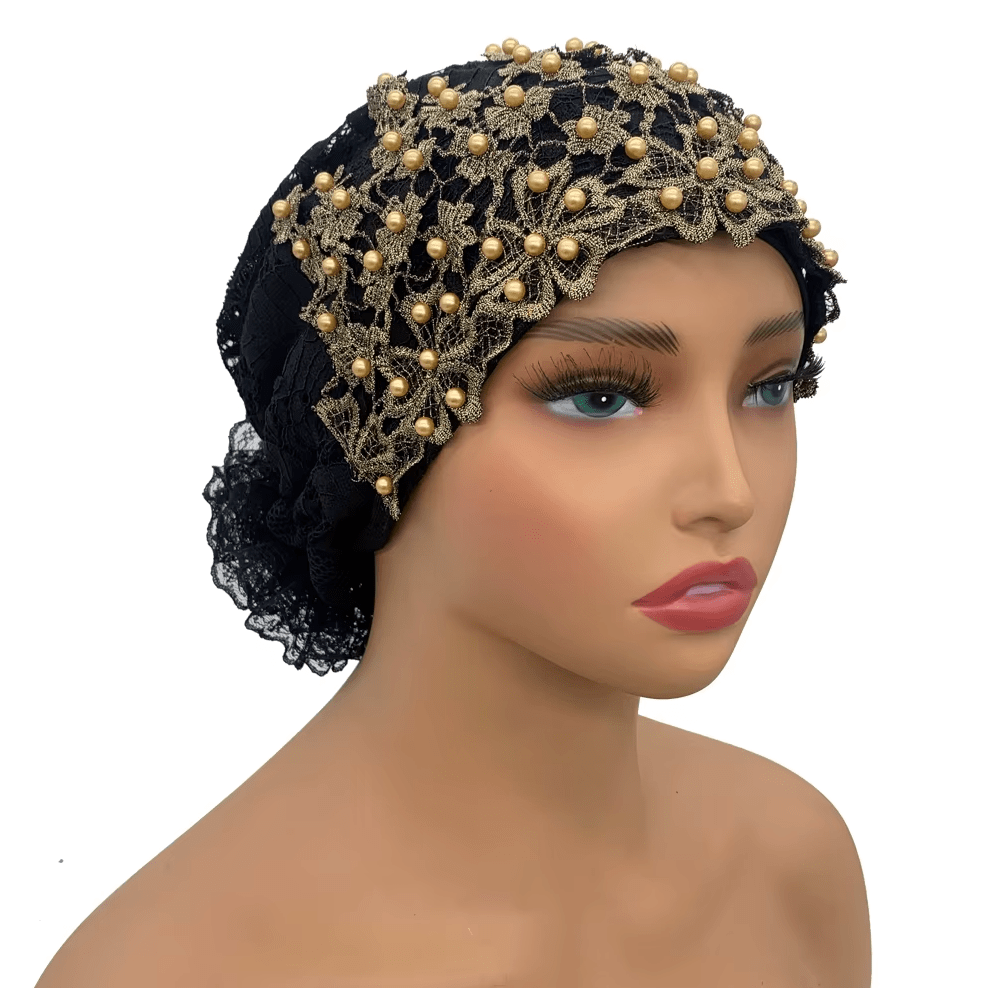Women's Floral Embroidered Turban Muslim Lady Head Wrap African Cap Hat jehouze 