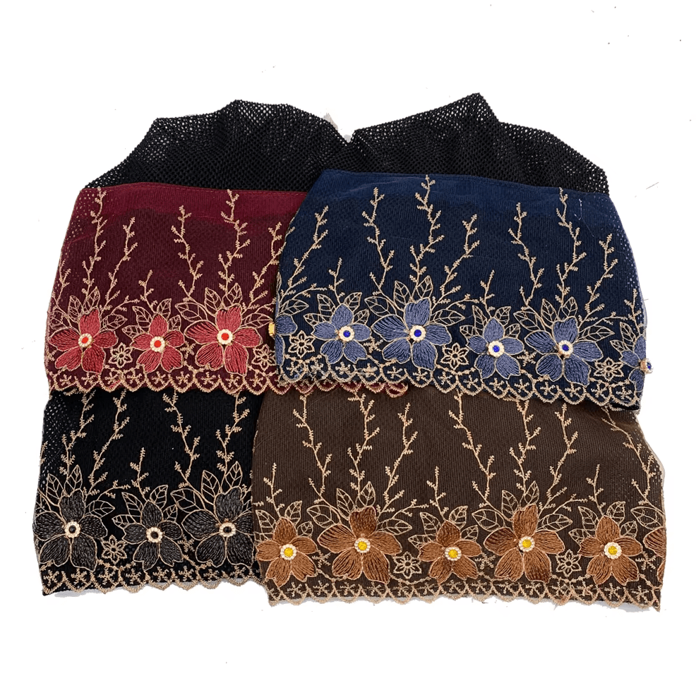 Women's Floral Embroidered Turban Muslim Lady Head Wrap African Cap Hat jehouze 