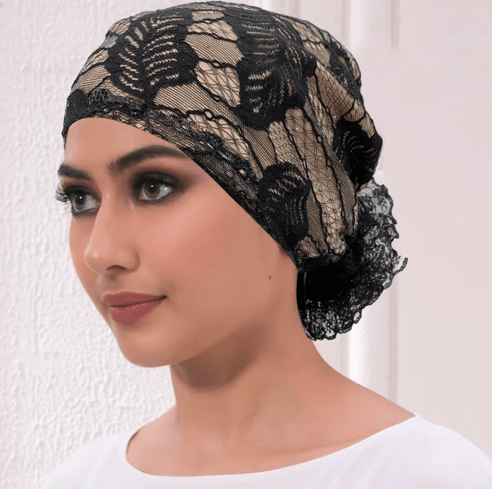 Women's Floral Embroidered Turban Muslim Lady Head Wrap African Cap Hat jehouze Khaki 