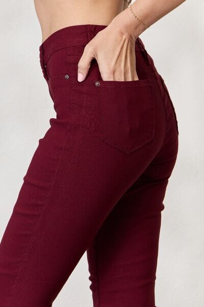 YMI Jeanswear Dark Wine Red Hyperstretch Mid-Rise Skinny Jeans Pants jehouze 