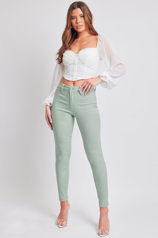 YMI Jeanswear Jade Green Hyperstretch Mid-Rise Skinny Jeans jeans jehouze Jade S 