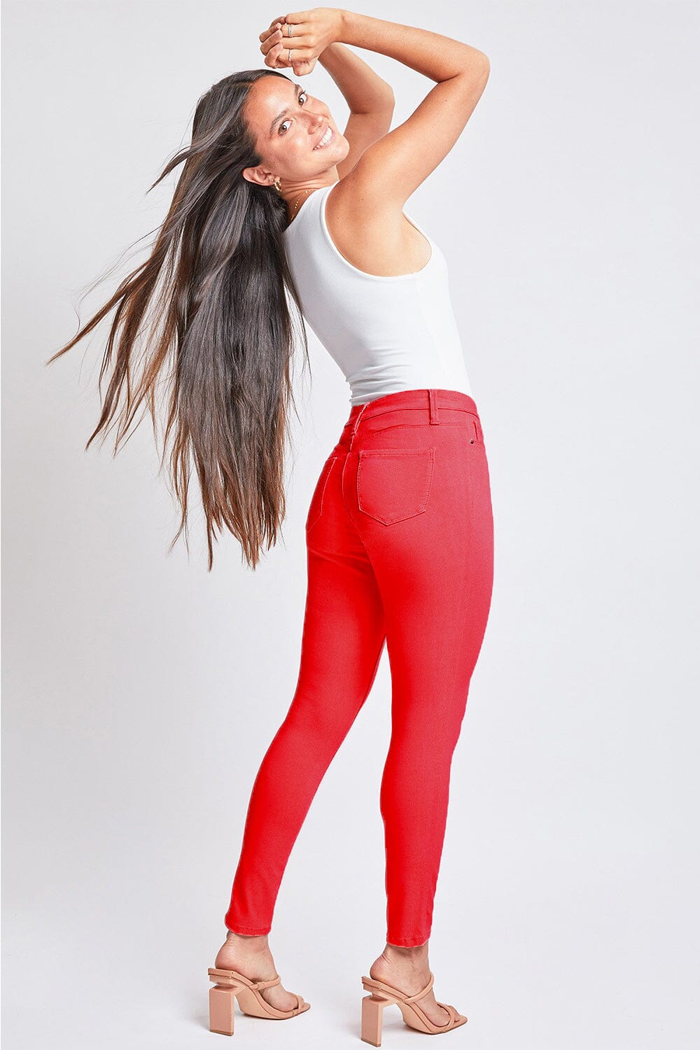 YMI Jeanswear Ruby Red Hyperstretch Mid-Rise Skinny Jeans jeans jehouze 