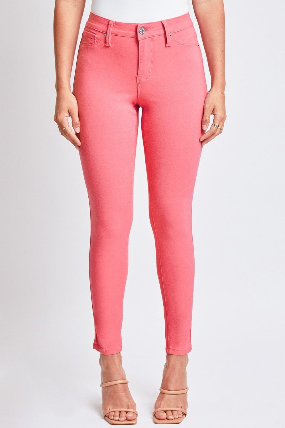YMI Jeanswear Shell Pink Hyperstretch Mid-Rise Skinny Jeans jeans jehouze 