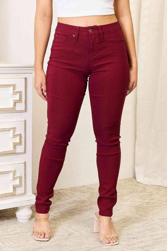 YMI Red Jeanswear Skinny Jeans with Pockets jeans jehouze Wine S 