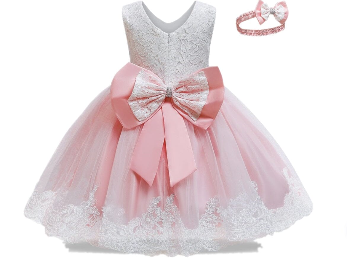 Baby Girls Children Toddler Lace Flower Princess Formal Prom Tutu Ball Gown_ girls dress jehouze Pink2 9M 
