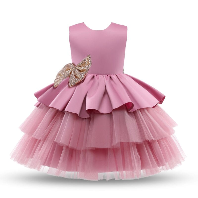 Baby Girls Children Toddler Sleeveless Princess Formal Prom Tutu Ball Gown_ girls dress jehouze Pink2 9M 
