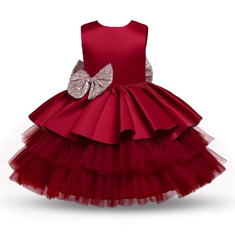 Baby Girls Children Toddler Sleeveless Princess Formal Prom Tutu Ball Gown_ girls dress jehouze Red 9M 