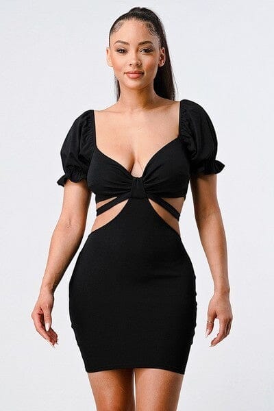 bodycon side cut out dress Burgundy Velvet Corset Back Cap Sleeves Wedding Flower Girl Dress main image 1