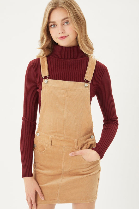 Camel Classic Denim Adjustable Strap Overall Dress Suspender Skirt_ Dresses jehouze 