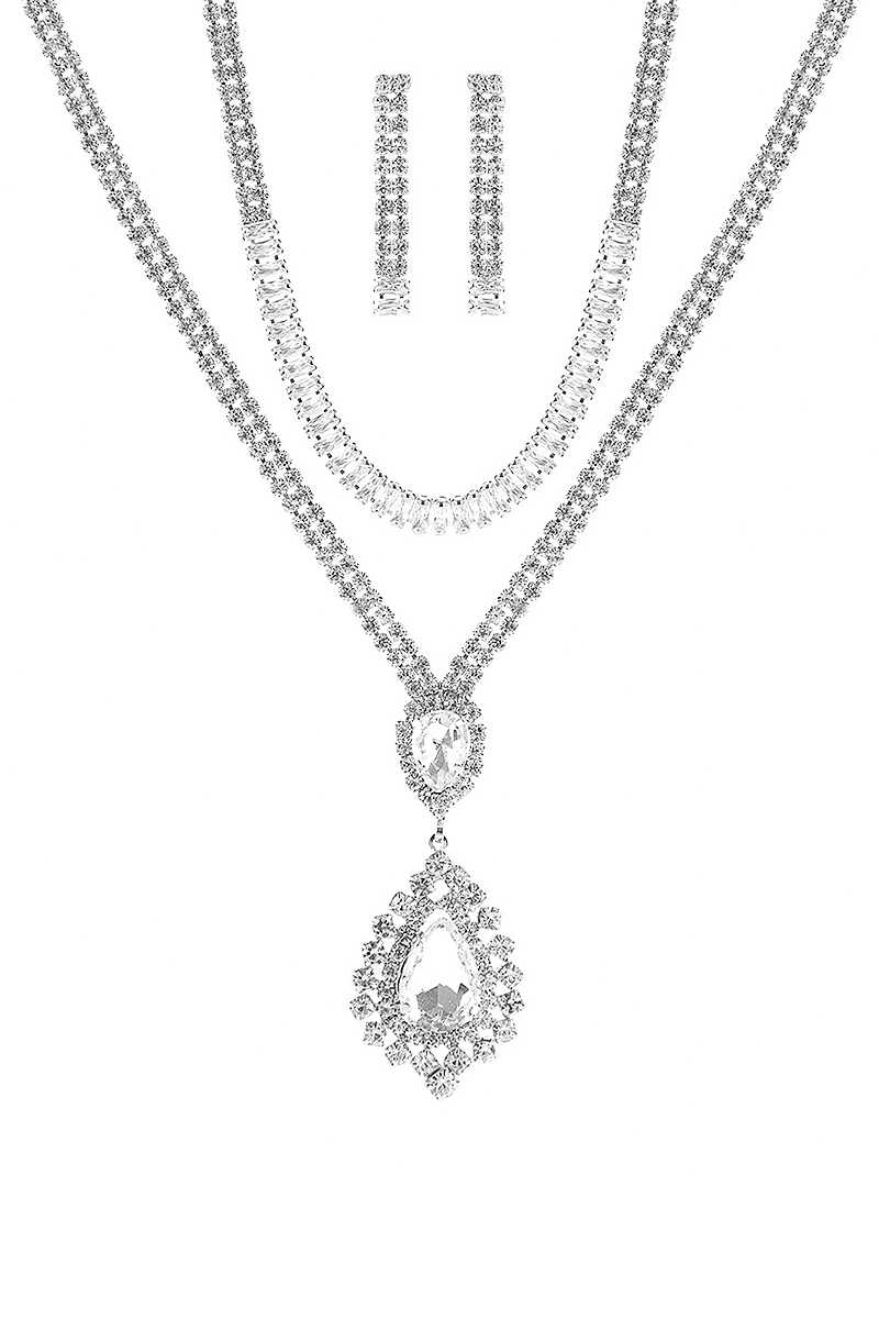 Round Diamante Pendant Necklace & Earrings Set | Woolworths.co.za