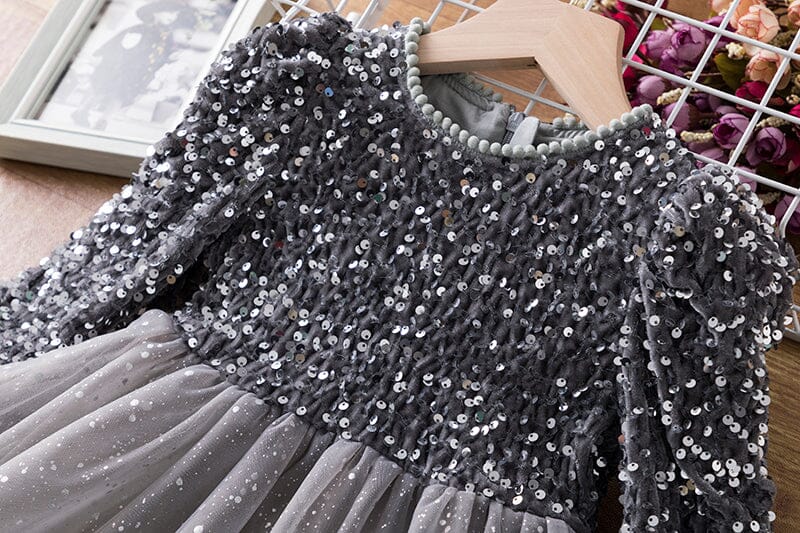 Toddlers Silver Sequin Dress