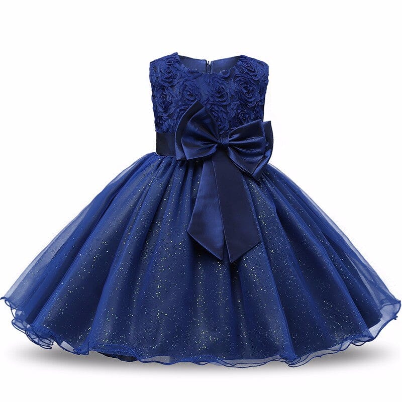 Girls Children Toddler Sleeveless Lace 3D Flower Tutu Princess Dresses Baby & Toddler Dresses jehouze Blue 2T 