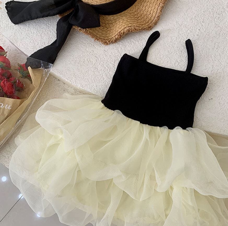 Girls Children Toddler Spaghetti Strap Sleeveless Princess Tulle Sundress_ girls dress jehouze 