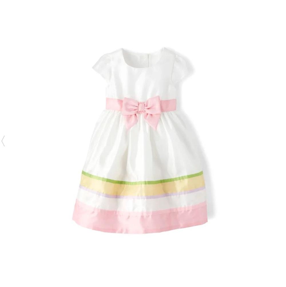 Girls Spring Collection Ribbon Striped Dress Kid's Clothing jehouze 