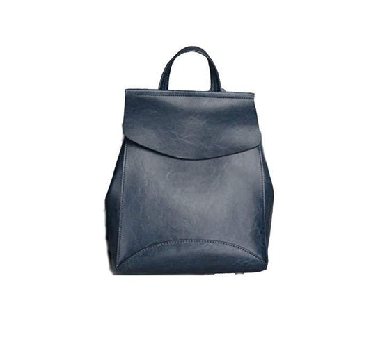 JeHouze Fashion Women Anti-Theft Shoulder Handbag Genuine Leather Backpack Casual Bag Handbags & Purses jehouze Blue 