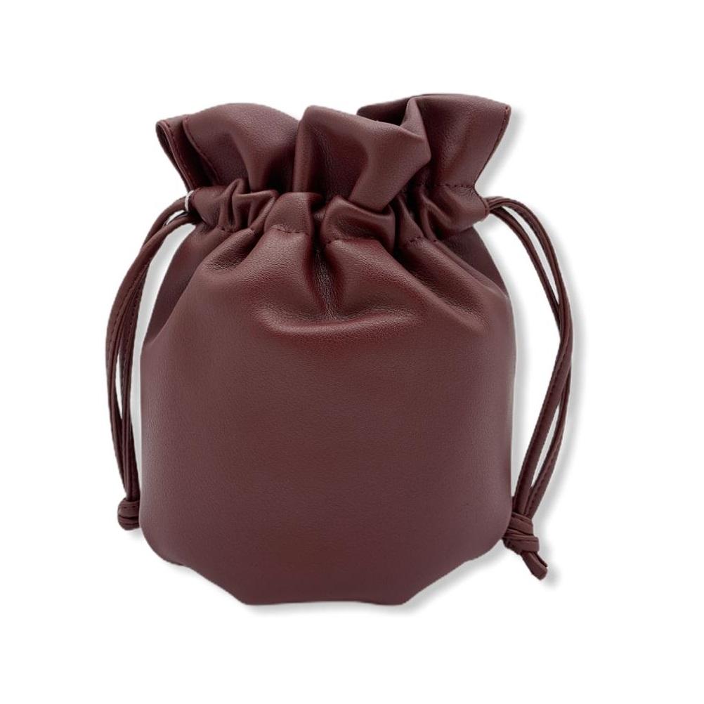 JeHouze Women Girls Leather Bucket Drawstring Shoulder Bag Strap Sling Mini Purse Handbags & Purses jehouze Red 