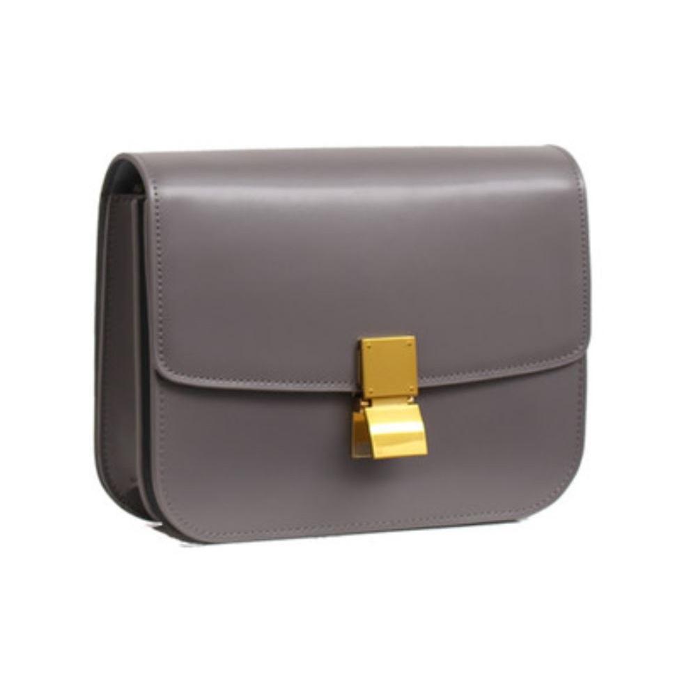 JeHouze women solid color shoulder medium purse leather messenger bag black jehouze Grey 