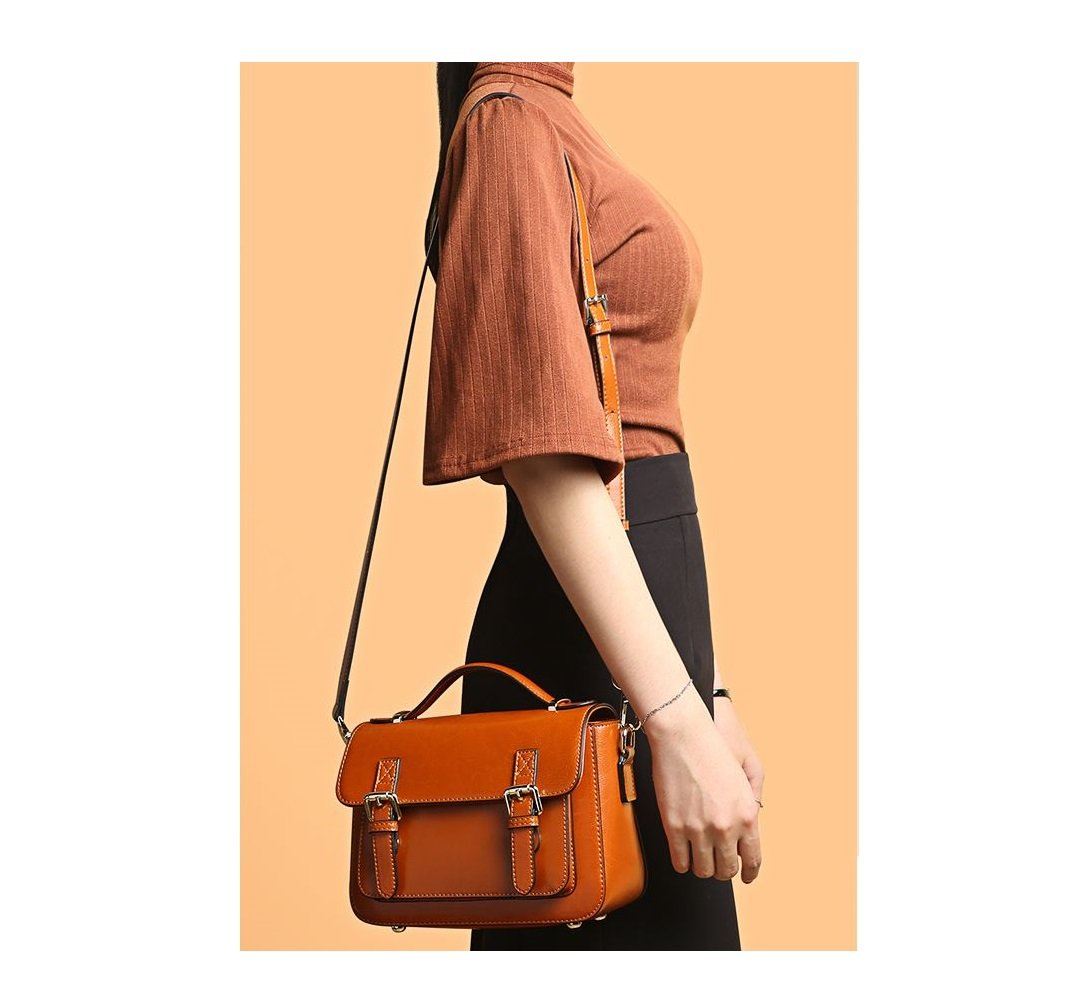 Vintage Womens Genuine Real Leather Handbag Shoulder Bag Satchel Messenger  New