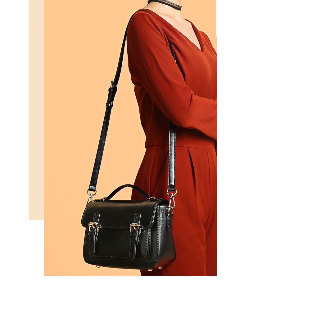 JeHouze Women's Genuine Leather Messenger Crossbody Medium Handbag Shoulder Vintage Purse Handbags & Purses jehouze 
