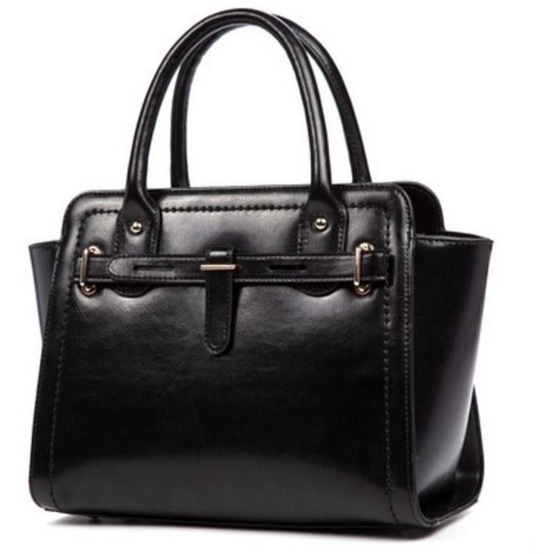 JeHouze Women's Genuine Leather Top Handle Purse Crossbody Handbag Satchel Bag Handbags & Purses jehouze Black 
