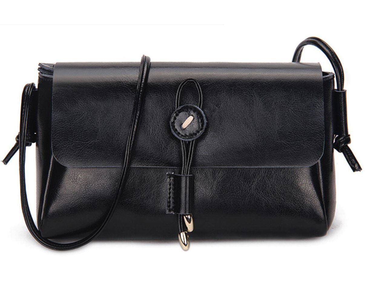 JeHouze Women's Leather Messenger Small Crossbody Handbag Shoulder Purse Handbags & Purses jehouze Black 