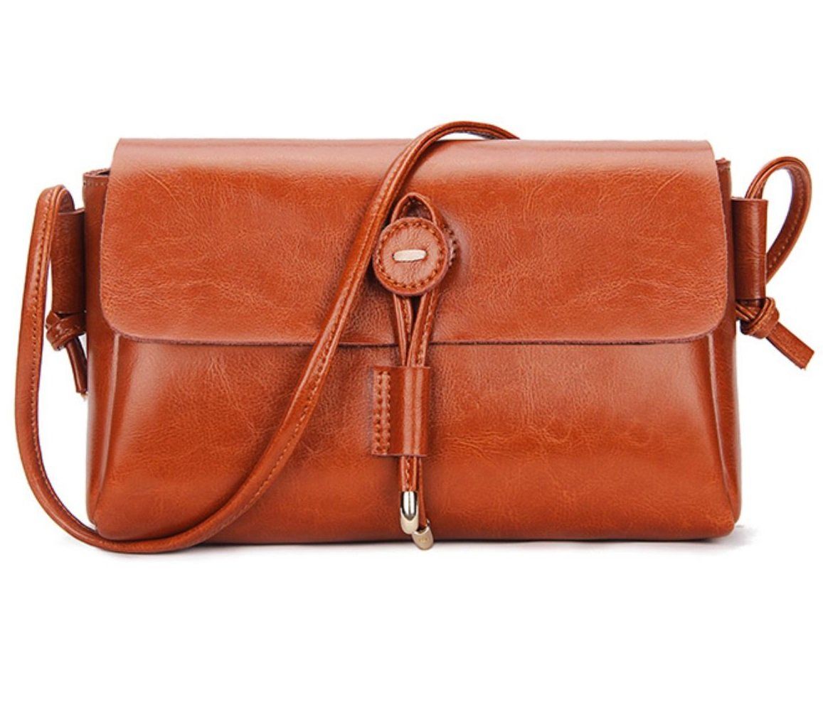 JeHouze Women's Leather Messenger Small Crossbody Handbag Shoulder Purse Handbags & Purses jehouze Brown 