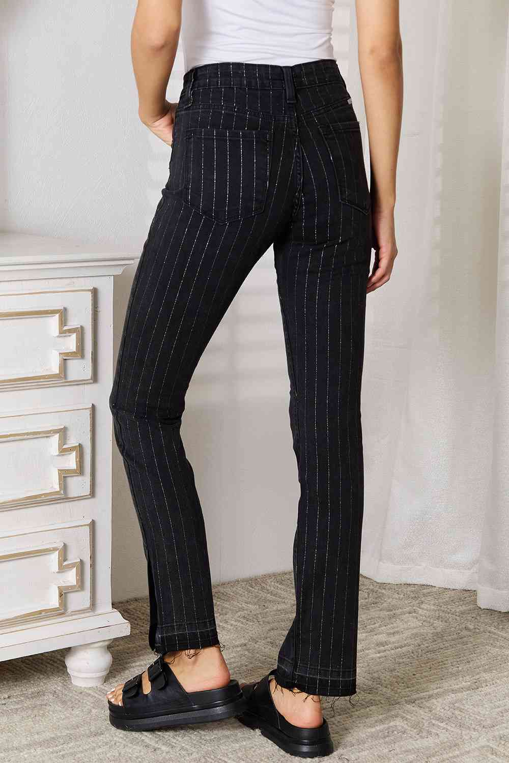 Kancan Black Striped Pants with Pockets jeans jehouze 
