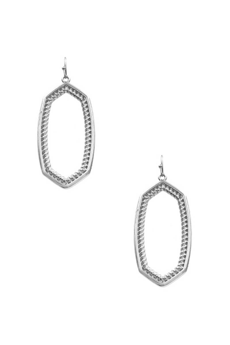 Metal Hexagon Dangle Earring Apparel & Accessories > Jewelry > Earrings jehouze 