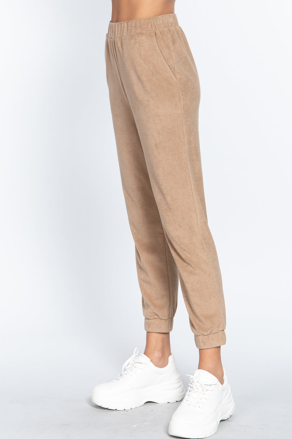 Mocha Terry Towelling Long Jogger Pants Bottoms jehouze 