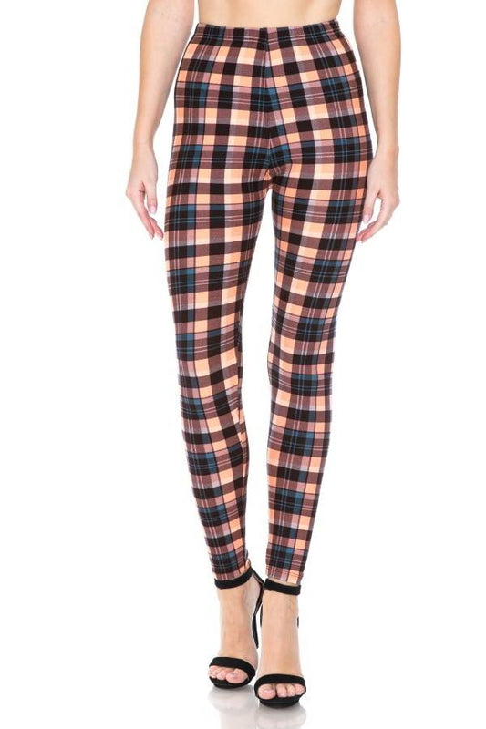 Multi Printed, High Waisted, Leggings With An Elasticized Waist Band Bottoms jehouze 