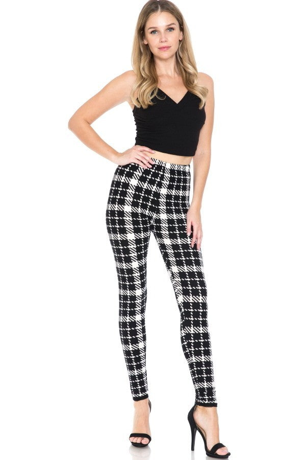 Multi Printed, High Waisted, Leggings With An Elasticized Waist Band. Bottoms jehouze 