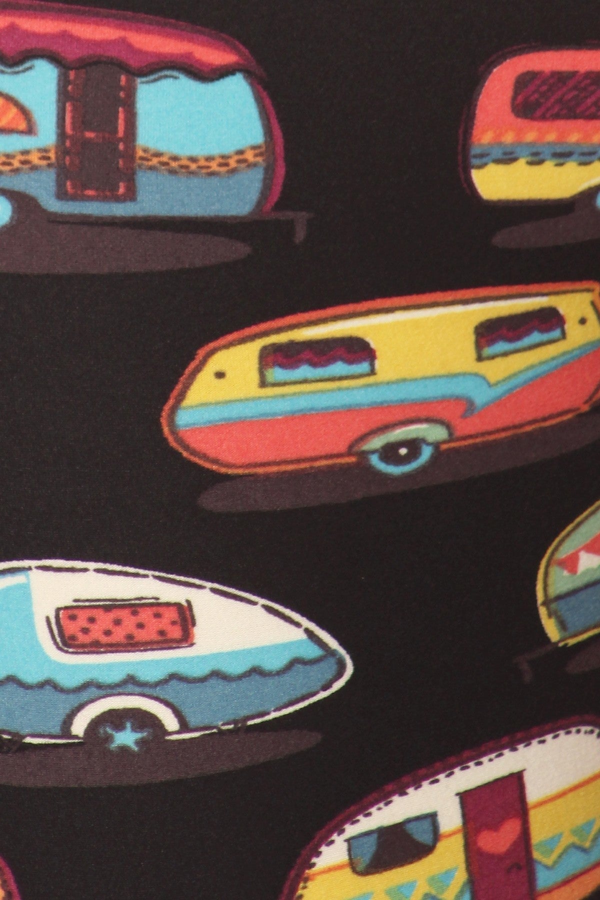 Multicolored Campers Printed, High Waisted Leggings In A Fit Style, With An Elastic Waistband Bottoms jehouze 