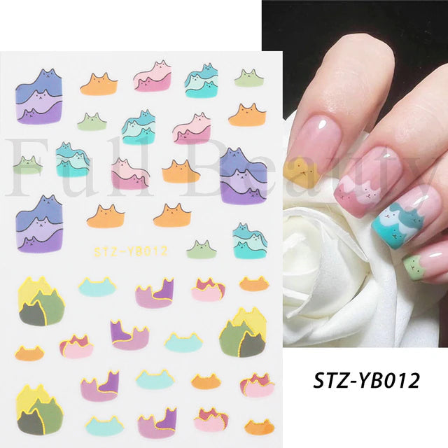 Nail Art Sticker Decals 3D Self Adhesive Luxurious Decoration DIY Acrylic Supplier jehouze 