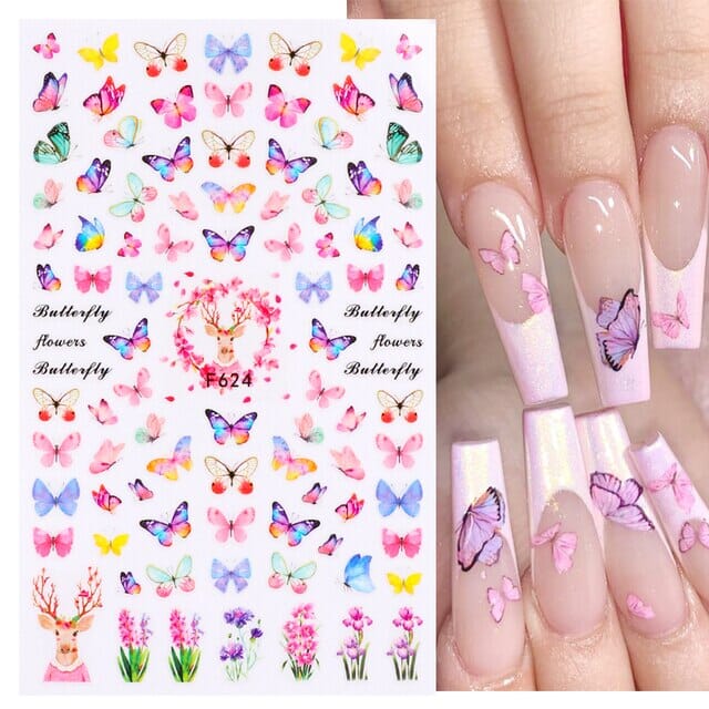 Nail Art Sticker Decals 3D Self Adhesive Luxurious Decoration DIY Acrylic Supplier jehouze F624 