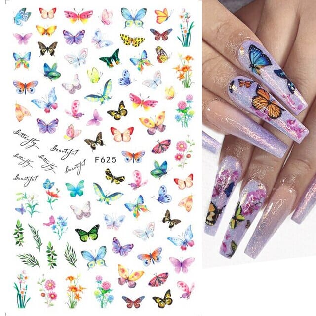 Nail Art Sticker Decals 3D Self Adhesive Luxurious Decoration DIY Acrylic Supplier jehouze F625 
