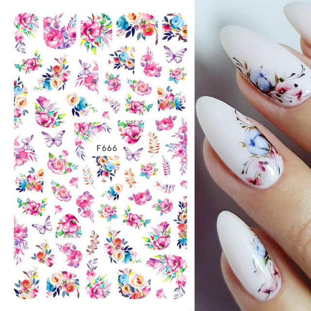 Nail Art Sticker Decals 3D Self Adhesive Luxurious Decoration DIY Acrylic Supplier jehouze F666 