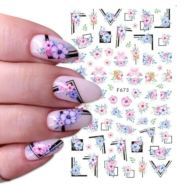 Nail Art Sticker Decals 3D Self Adhesive Luxurious Decoration DIY Acrylic Supplier jehouze F673 