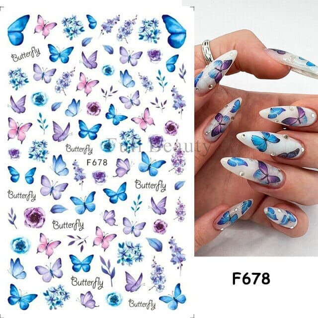 Nail Art Sticker Decals 3D Self Adhesive Luxurious Decoration DIY Acrylic Supplier jehouze F678 