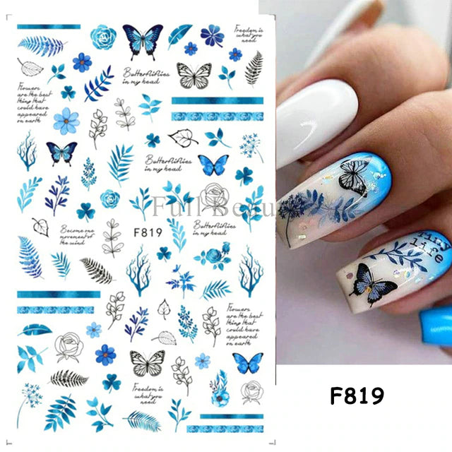 Nail Art Sticker Decals 3D Self Adhesive Luxurious Decoration DIY Acrylic Supplier jehouze F819 