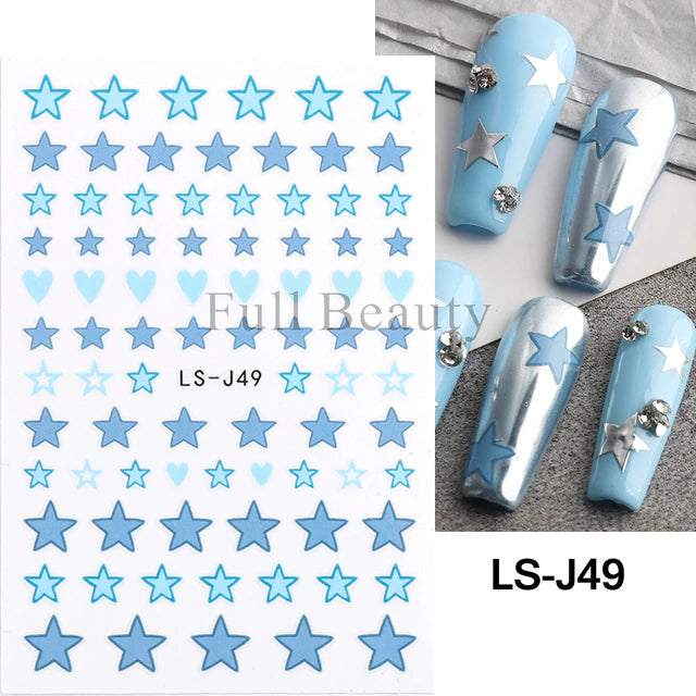 Nail Art Sticker Decals 3D Self Adhesive Luxurious Decoration DIY Acrylic Supplier jehouze LS-J49 