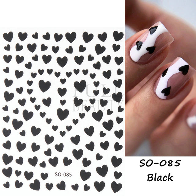 Nail Art Sticker Decals 3D Self Adhesive Luxurious Decoration DIY Acrylic Supplier jehouze SO-085 Black 
