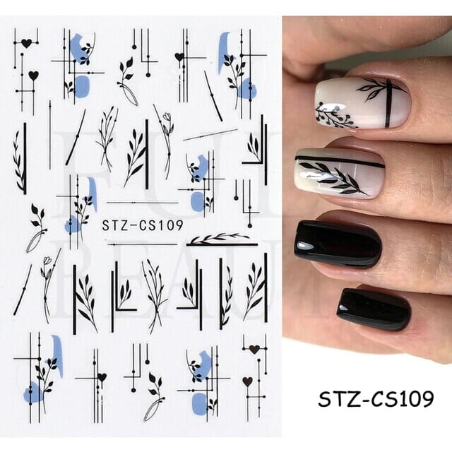 Nail Art Sticker Decals 3D Self Adhesive Luxurious Decoration DIY Acrylic Supplier jehouze STZ-CS109 