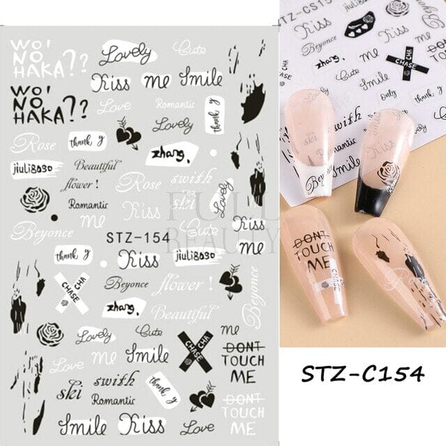 Nail Art Sticker Decals 3D Self Adhesive Luxurious Decoration DIY Acrylic Supplier jehouze STZ-CS154 