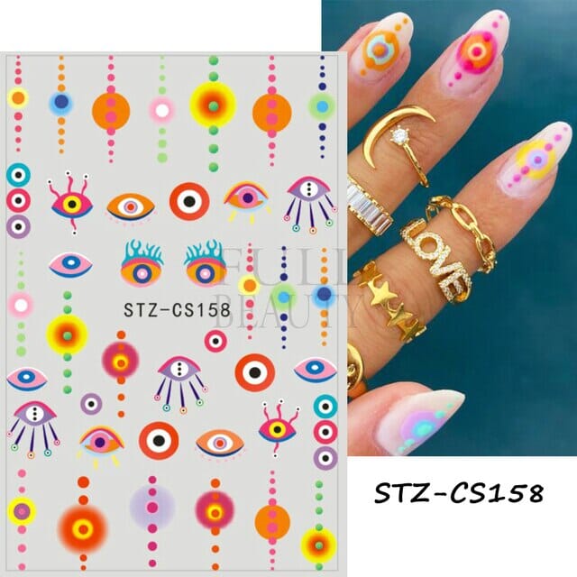 Nail Art Sticker Decals 3D Self Adhesive Luxurious Decoration DIY Acrylic Supplier jehouze STZ-CS158 