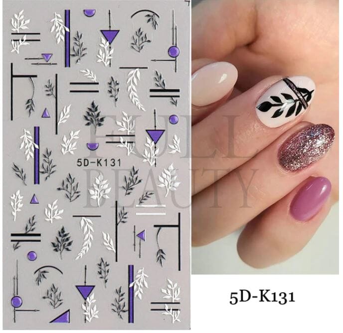 Nail Art Sticker Decals 5D Self Adhesive Luxurious Decoration DIY Acrylic Supplier jehouze 5D-K131 